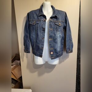H-Head Blue Denim Jacket with Button Details, Size Large